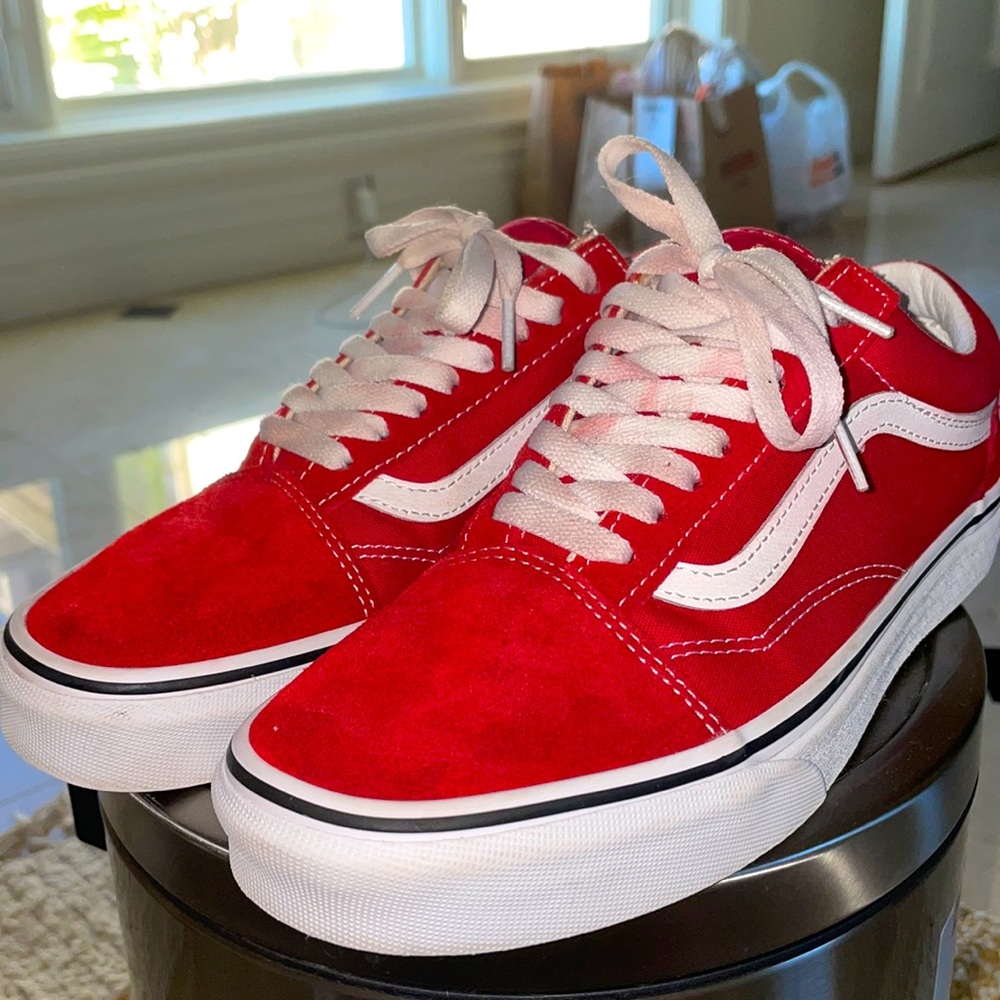Red Old Skool Vans - Size 8.5w